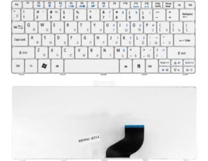 Keyboard Acer Aspire One 532 532H 521 533 D255 D260 D257 D260 D270 HAPPY HAPPY2 Gateway Mini LT21 LT32 eMachines 350 355 PackardBell Dot SE SE2 SE3 ENG/RU White