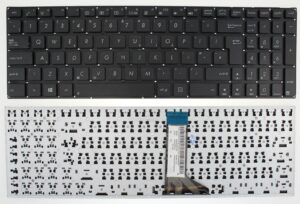 Keyboard Asus X502 X551 X553 X554 X555 F551 P551 A553 D550 D553 R556 R512 F555 K555 A555 w/o frame "ENTER"-big ENG/RU Black