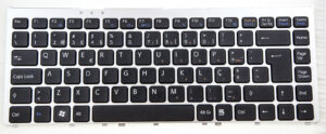 Keyboard Sony VGN-FW w/frame ENG/RU Silver/Black