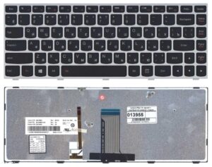Keyboard Lenovo Flex 2-14 G40 B40 w/Backlit ENG/RU Silver/Black Original