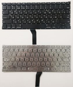 Keyboard Apple Macbook Air 13" A1369 A1466 w/o frame "ENTER"-small ENG/RU Black