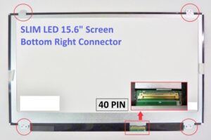 Display 15.6" LED Slim 40 pins HD (1366x768) Brackets Up-Down Glossy ECO LTN156AT30 LP156WH3 B156XW04 V.5 LTN156AT35 N156BGE-L41 NT156WHM-N10 LP156WHB